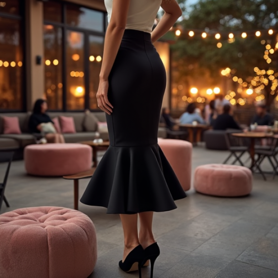 Women's Mermaid Hem Midi Skirt