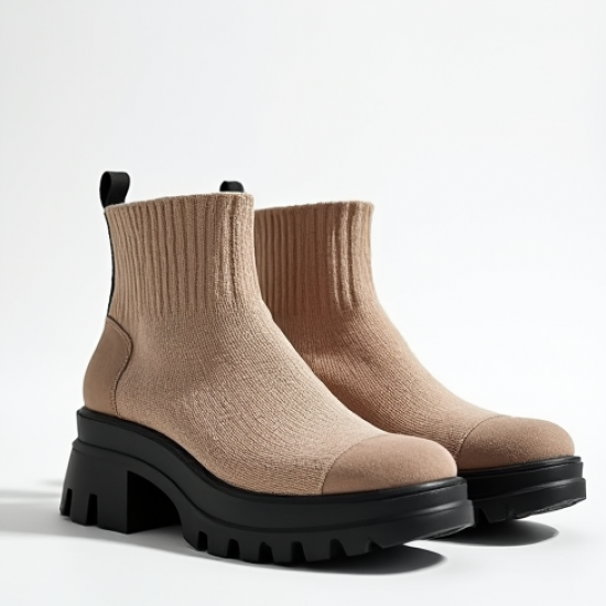Women's Ribbed Sock Ankle Boot