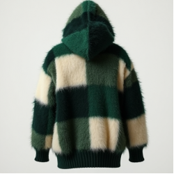 Women's Checkered Knit Hoodie