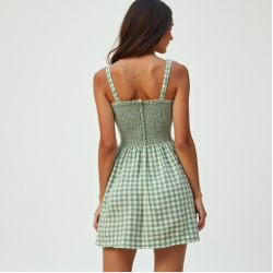 Women's Gingham Check A-Line Dress