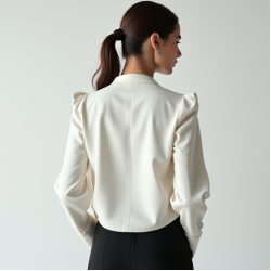 Women's Shoulder Pad Collarless Shirt