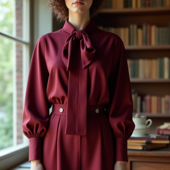 Women's Literary Bow Blouse