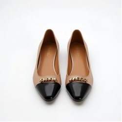 Women's Two-Tone Chain Ballet Flat