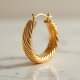 Women's Textured Gold Hoops