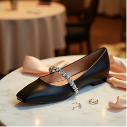 Women's Crystal Chain Ballet Flat