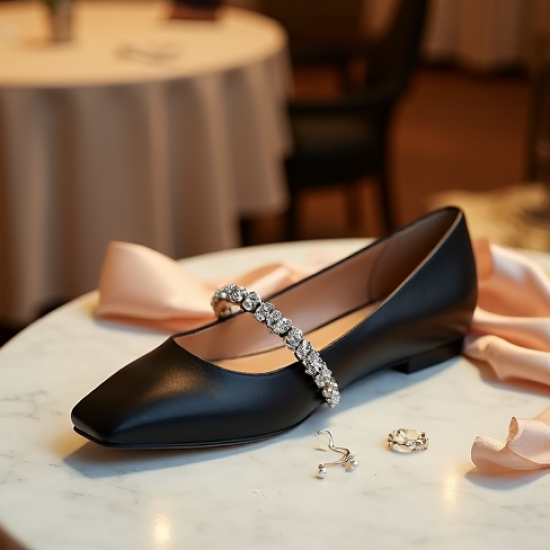 Women's Crystal Chain Ballet Flat