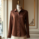 Women's Chocolate Brown Satin Blouse
