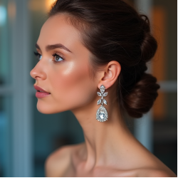 Women's Long Crystal Drop Earrings