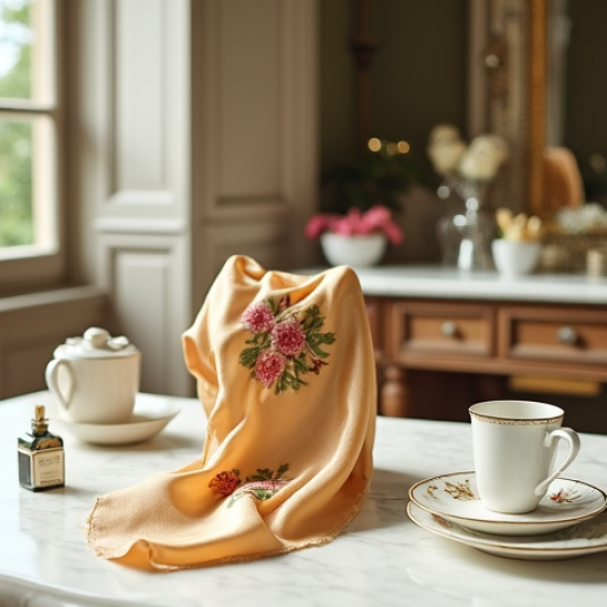 Women's Embroidered Silk Scarf