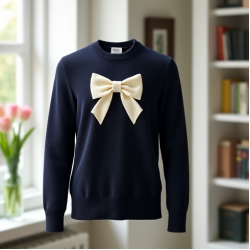 Women's Preppy Bow Sweater
