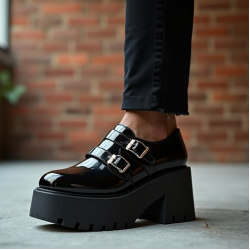 Women's Patent Thick Sole MJ