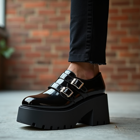 Women's Patent Thick Sole MJ