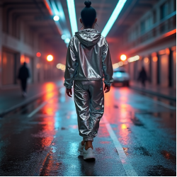 Women's High-Shine Windbreaker Set