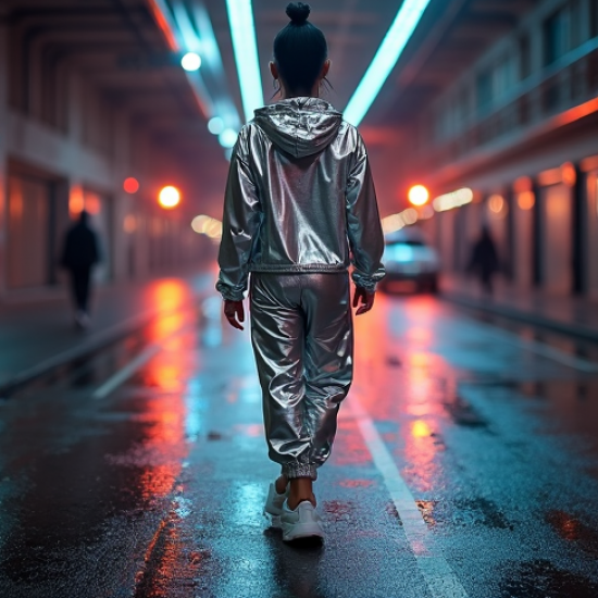 Women's High-Shine Windbreaker Set