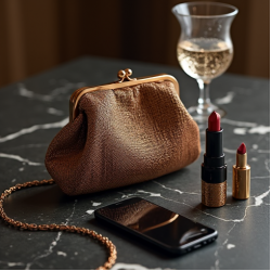 Women's Bronze Metallic Pouch