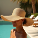 Women's Metallic Wide Brim Hat