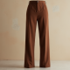Women's Mocha Suede-Look Pants