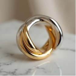 Women's Mixed Metal Chunky Bangle