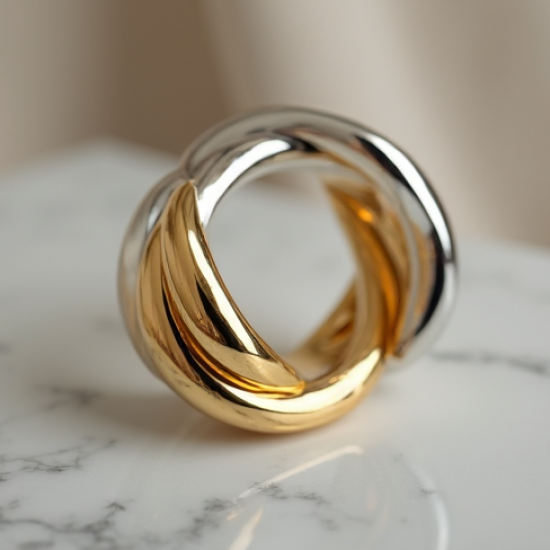 Women's Mixed Metal Chunky Bangle