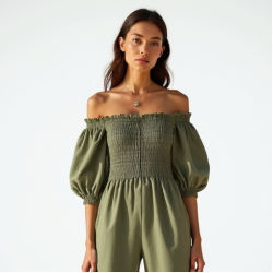 Women's Off-Shoulder Smocked Top