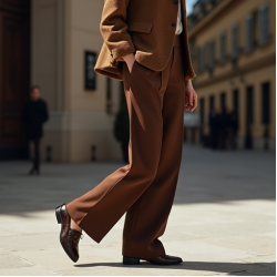 Women's Chocolate Brown Wide Trousers