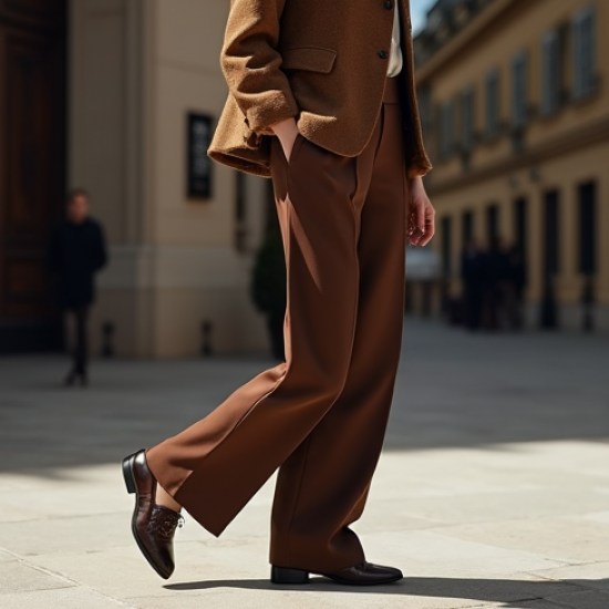 Women's Chocolate Brown Wide Trousers