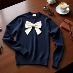 Women's Preppy Bow Sweater