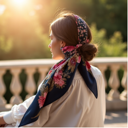 Women's Floral Silk Scarf