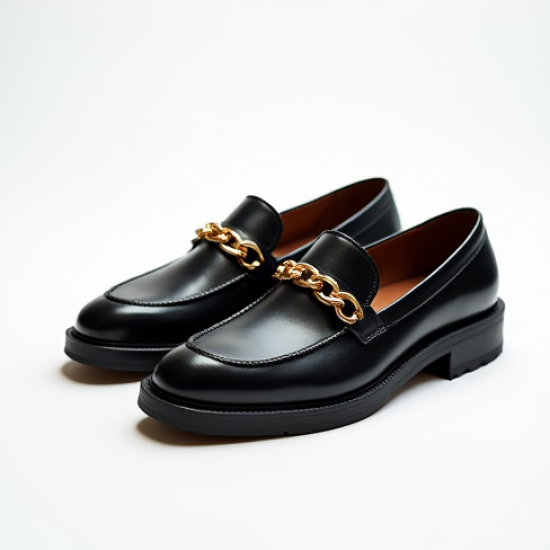 Women's Gold Chain Penny Loafer