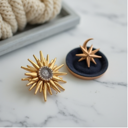 Women's Mixed Metal Brooch Set