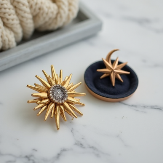 Women's Mixed Metal Brooch Set