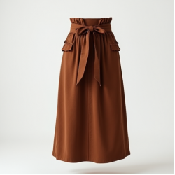 Women's Cocoa Paperbag Waist Skirt