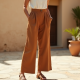 Women's Toffee Linen Blend Trousers