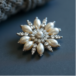 Women's Pearl & Rhinestone Brooch