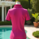 Women's Magenta Ruffle-Trim Polo