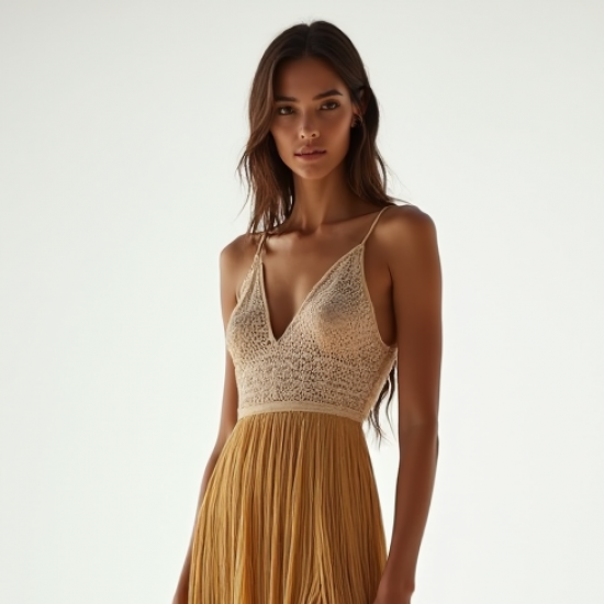 Women's Tiered Fringe Maxi Dress