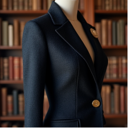 Women's Tweed Blazer with Brooch