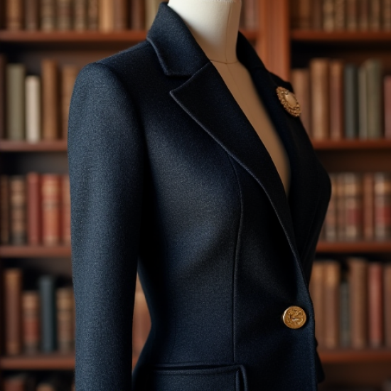 Women's Tweed Blazer with Brooch