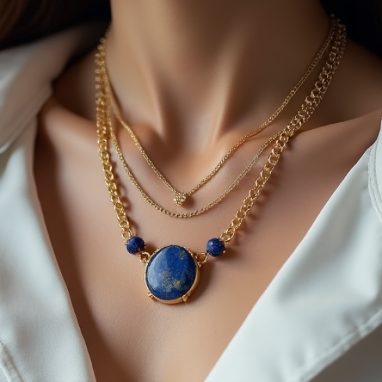 Women's Gemstone & Chain Layered Necklace