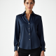 Women's Structured Shoulder Silk Blouse
