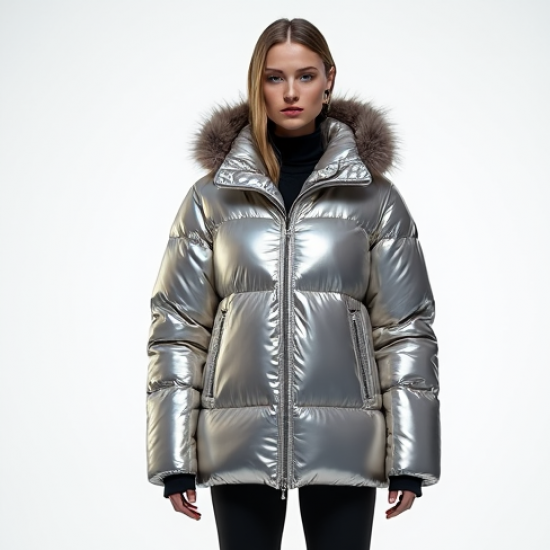Women's Metallic Accent Puffer