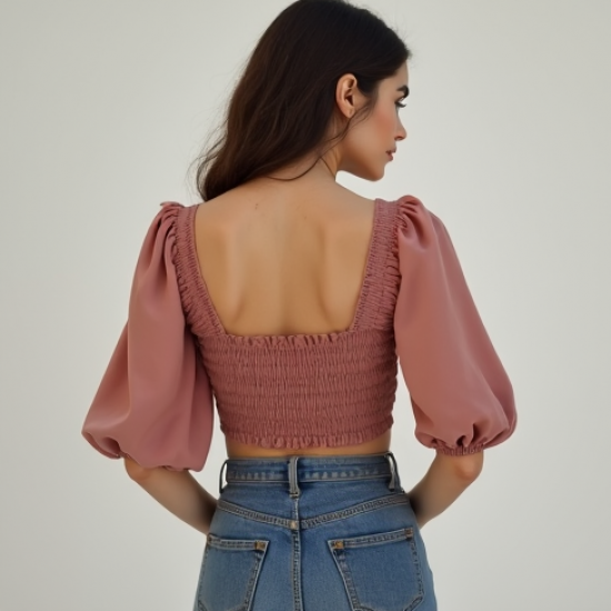 Women's Poet Sleeve Short Blouse