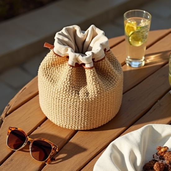 Women's Raffia Bucket Bag