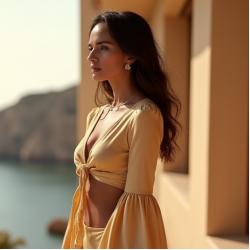 Women's Bell Sleeve Crop Shirt