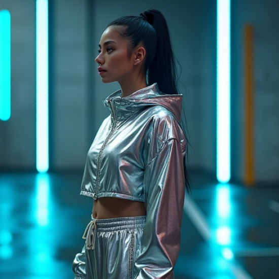 Women's High-Shine Windbreaker Set