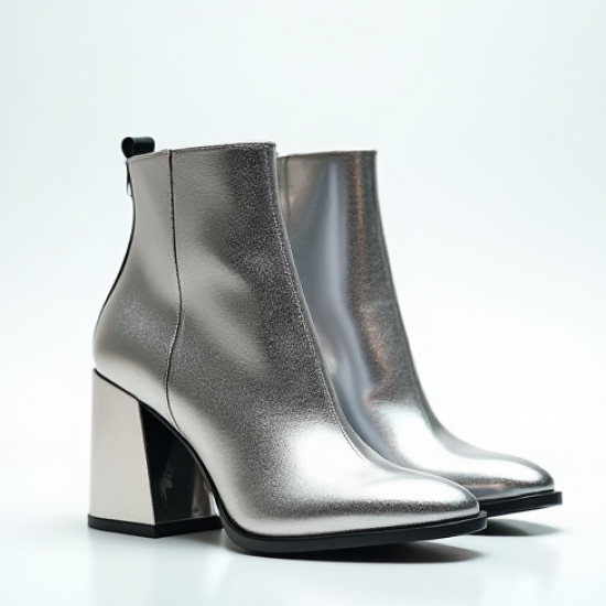 Women's Metallic Block Heel Boot