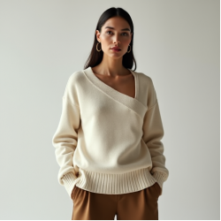 Women's Asymmetrical Neck Sweater