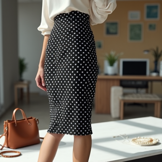 Women's Polka Dot Pencil Skirt