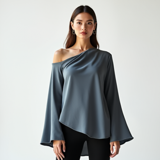 Women's Slouchy One-Shoulder Shirt