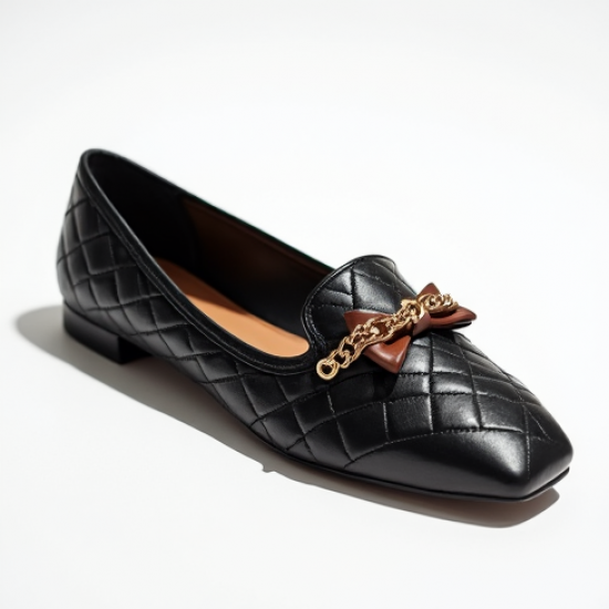 Women's Bow & Chain Ballet Flat